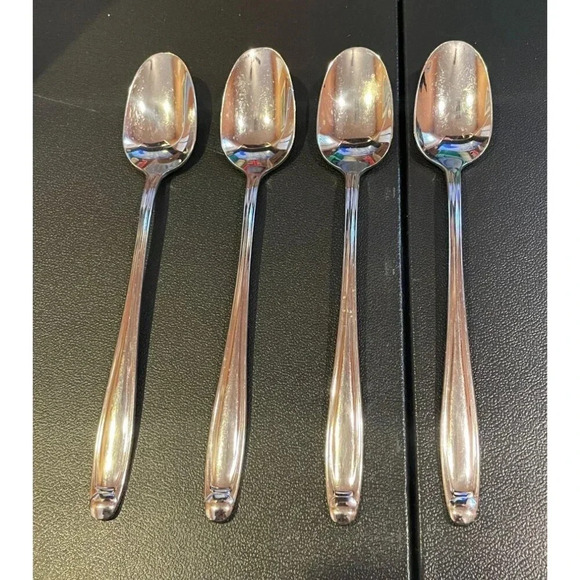 Oneida Alexandria Stainless Steel 18/0 Iced Tea‎ Spoons Set of 4 Replacements - Picture 1 of 4